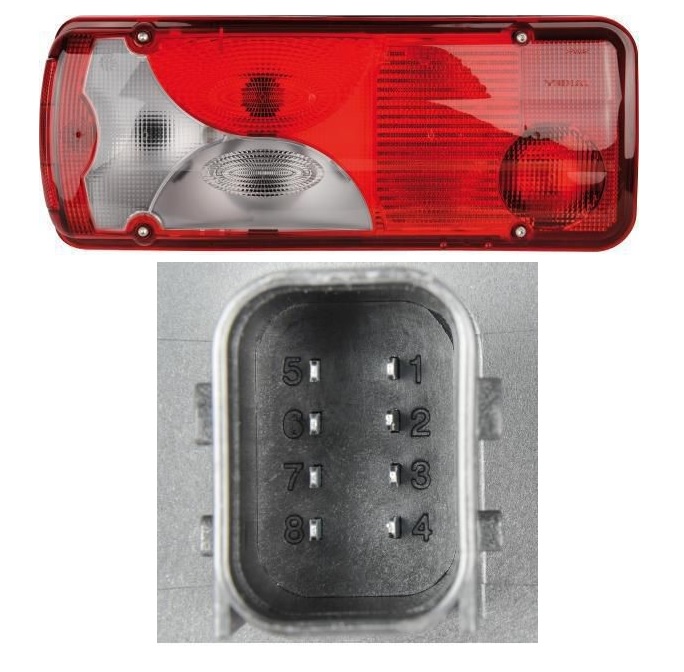 Svítilna zadní 7dílná L IVECO Stralis od 02.2002, Trakker od 09.2004