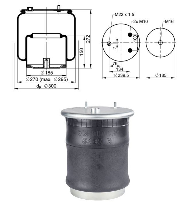 Vlnovec pérování kompletní - železný zvon ZN DAF XF, CF, XF II, XG, XG+ Euro 6
