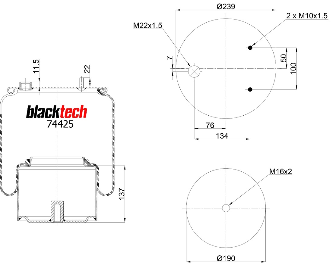 Vlnovec pérování kompletní - železný zvon DAF CF75 IV, CF85 IV, XF105