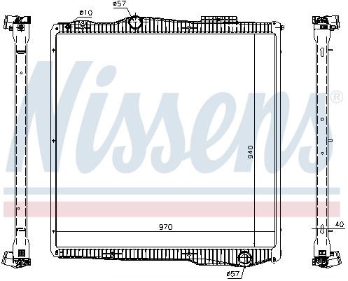 Chladič vody 940x970x40 s rámem SCANIA P,G,R,T DC09.108-DT16.08 od 03.2004 Euro 6