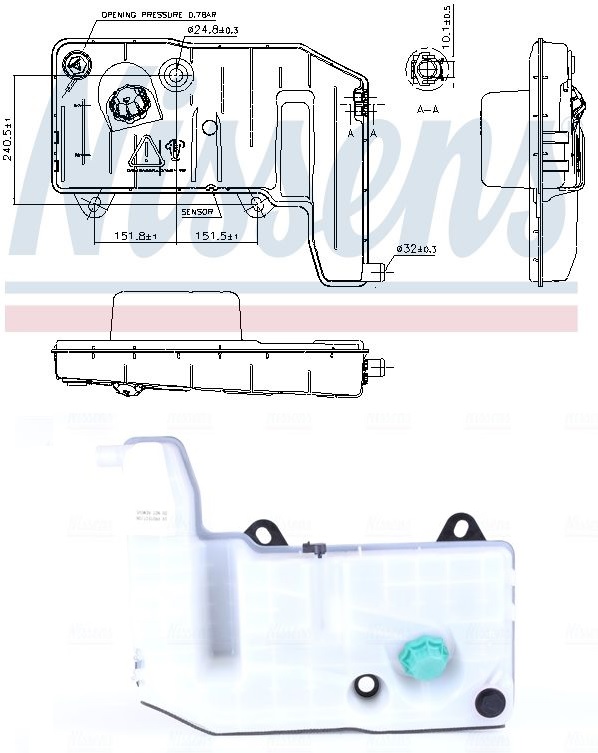 Nádrž expanzní 12 l IVECO Stralis,Trakker F2BE/F3AE/F3B/F3BE/F3HFE  od 02.2002
