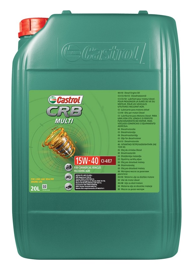 Olej motorový CASTROL CRB MULTI 15W-40 CL-4/E7, 20 l