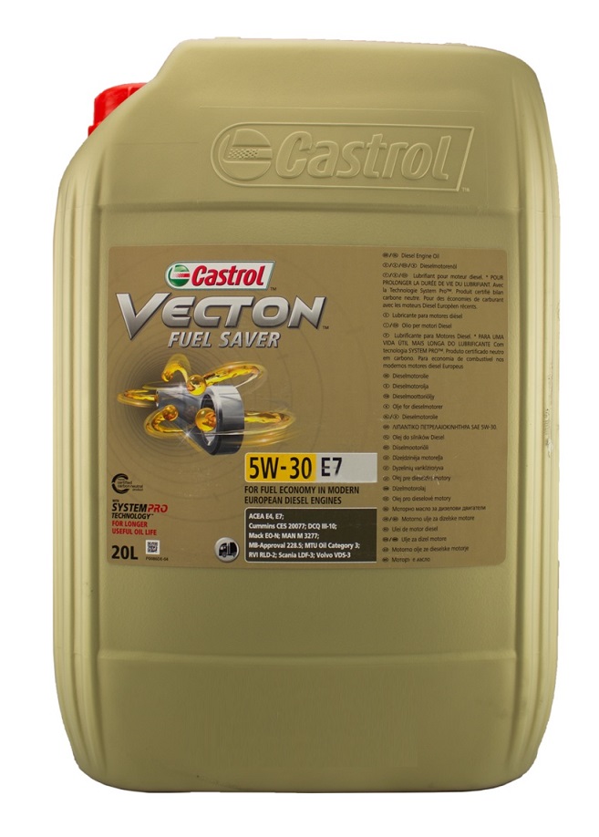 Olej motorový CASTROL Vecton Fuel Saver 5W-30 E7 syntetický, 20 l