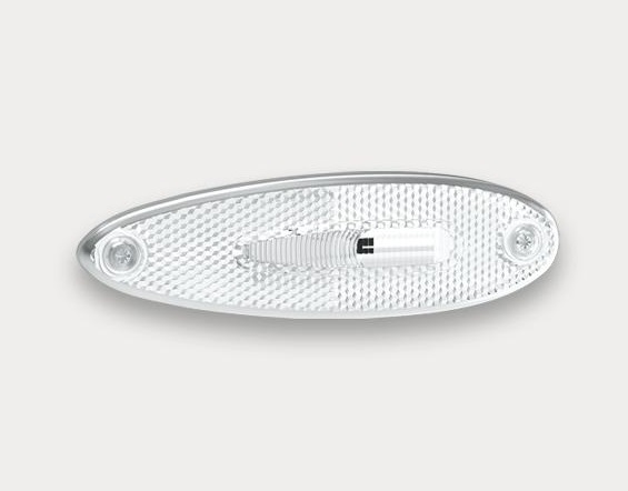 Svítilna poziční 12V/34V LED SLIM 0,25W/0,5W  bílá s odrazkou, kabel 0,5m