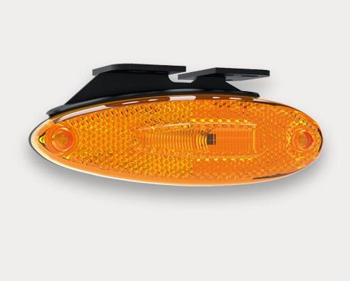 Svítilna poziční 12V/34V LED SLIM 0,25W/0,5W žluztá s odrazkou a držákem, kabel 0,5m