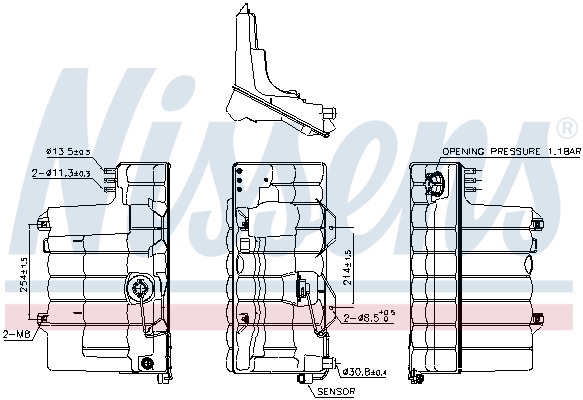 Nádrž expanzní se snímačem DAF 75CF, 85CF, CF65, CF75, CF85