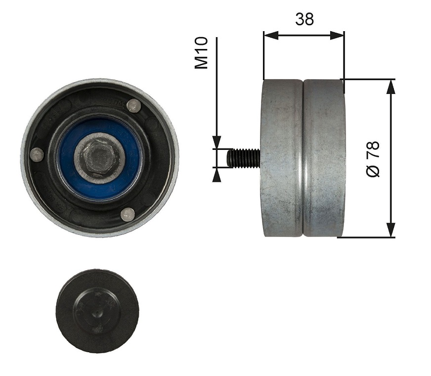 Kladka napínače řemene pr.78/10x38 RVI Midlum od 01.2000, VOLVO FL II , FL III od 05.2013