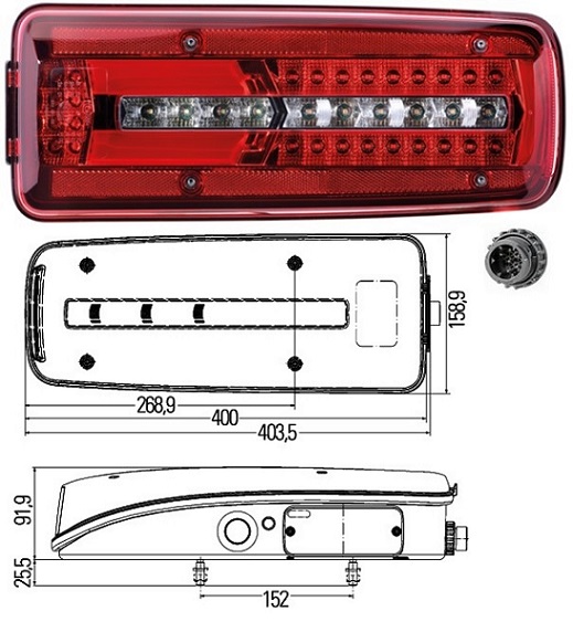 Svítilna zadní 24V FULL LED P MAN TGL,TGM,TGX od 01.2004