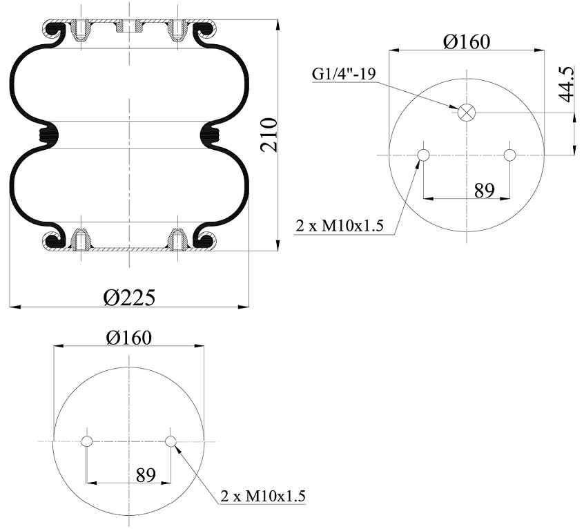 Vlnovec pérování zvedací - kompletní SCANIA P,G,R,T od 01.2003/ 94,114,124,144,164, SAF
