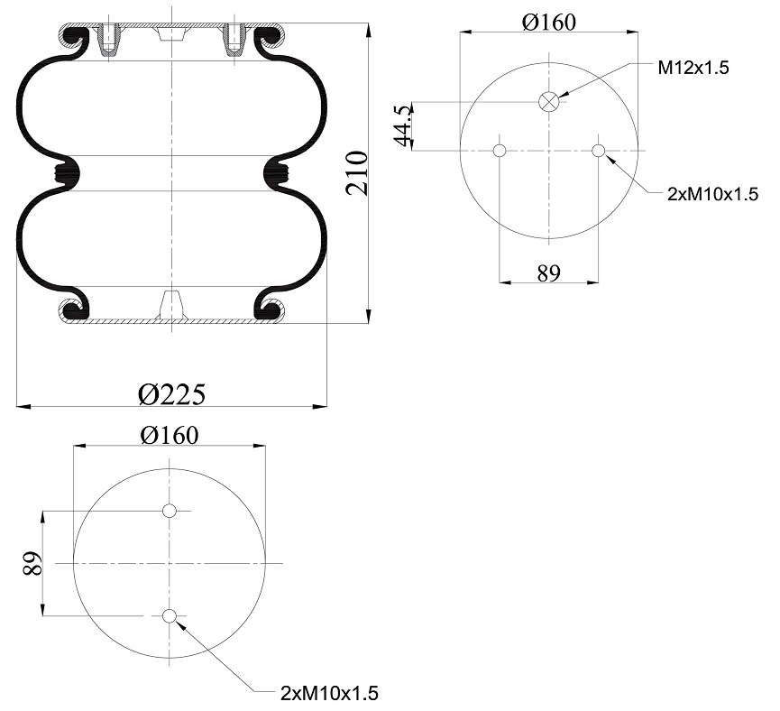 Vlnovec pérování zvedací - kompletní SCANIA P,G,R,T od 01.2003/ 94,114,124,144,164, SAF