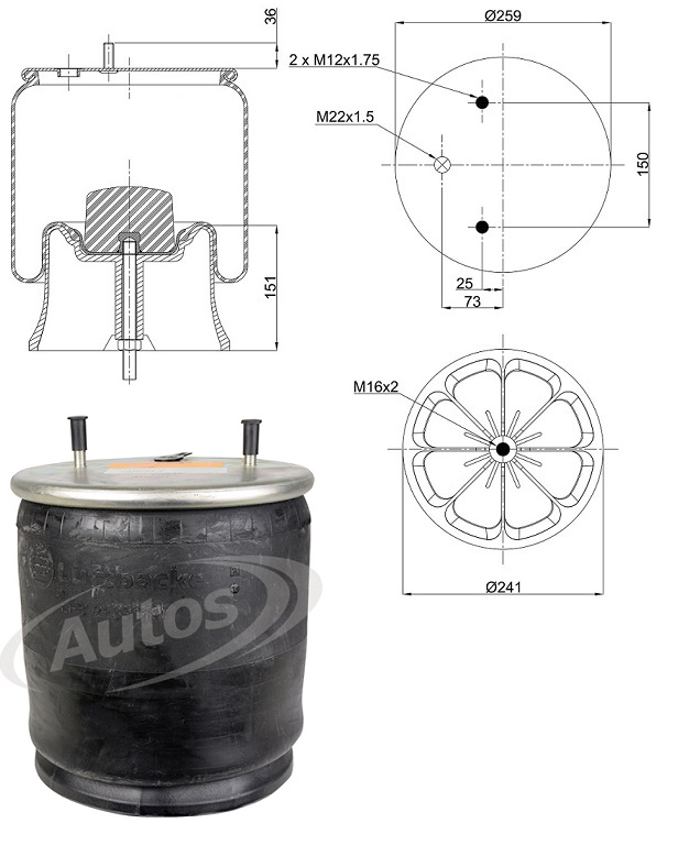 Vlnovec pérování kompletní - plastový zvon SAF 2619V 
