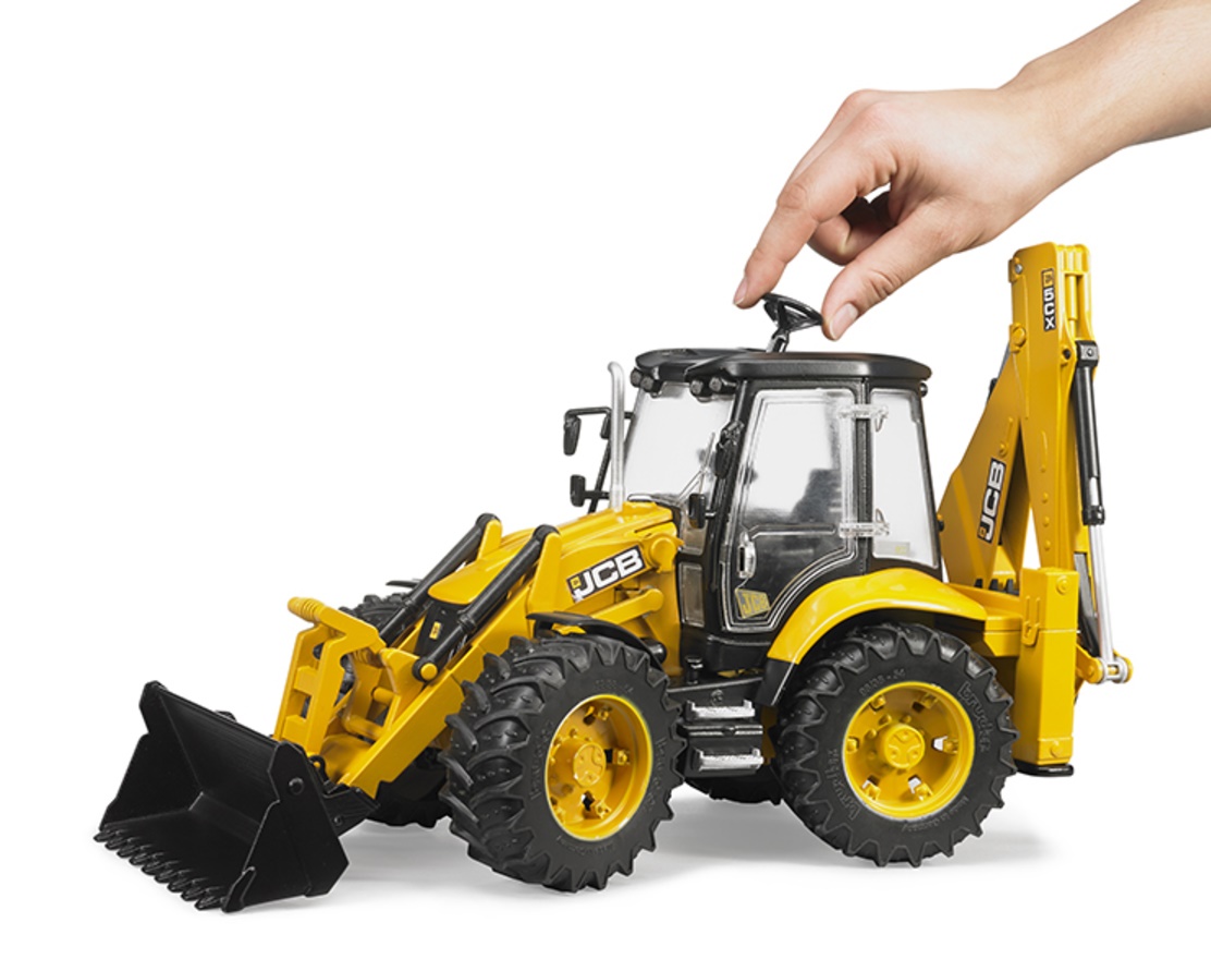 Model traktorbagru s čelním nakladačem JCB 4CX Skala,1:16 plast