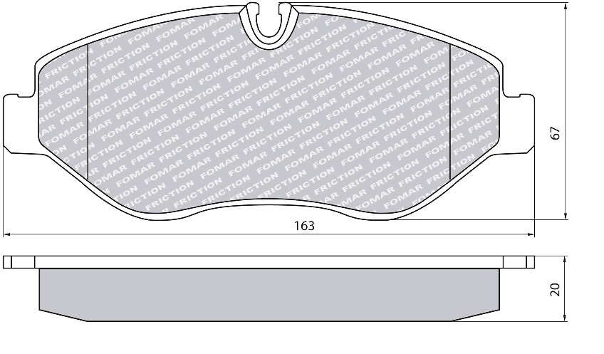 Deska brzdová 29229,29230 BENDIX 163x67x20 PN IVECO T.Daily IV