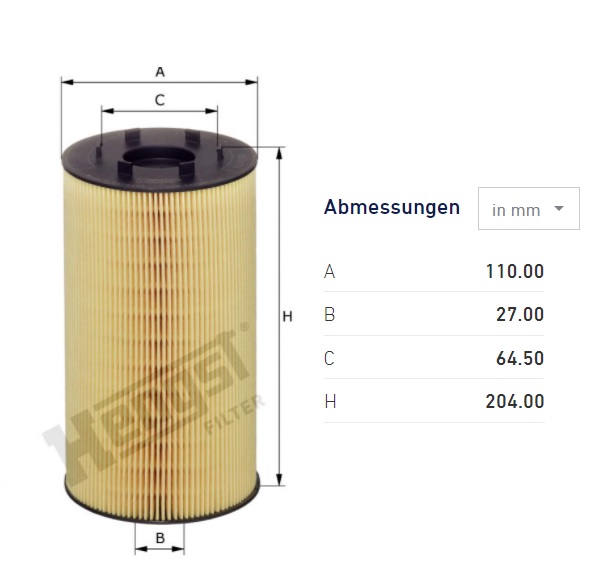 Filtr oleje RVI T Gama, VOLVO FM Euro 6