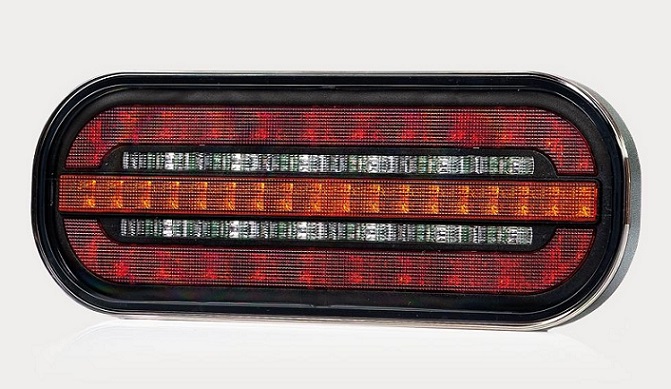 Svítilna zadní 3-dílná L/P 12V/36V LED homologace EMC/R10/E9 návěsy, přívěsy