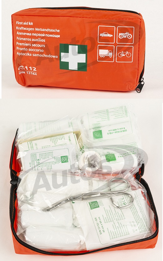 Autolékárnička s nástavcem pro umělé dýchání  - dle DIN13164 /240x140x60/, nevhodné pro ČR