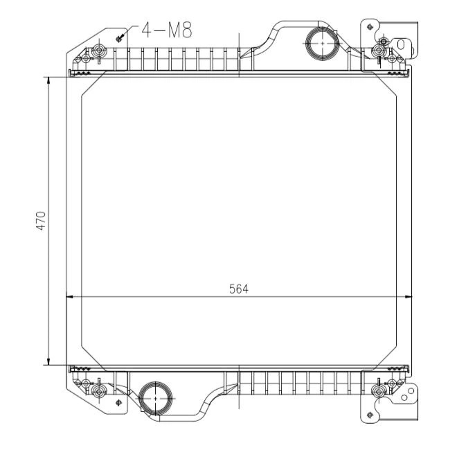 Chladič vody 470x564x76 bez rámu JCB 3CX , 4CX Excavator/DieselMax