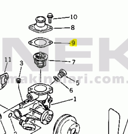 Těsnění čerpadla vody KOMATSU 3D72-2GA S/N 07992UP