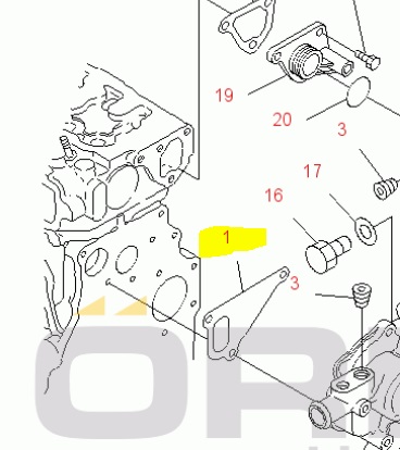 Těsnění čerpadla vody KOMATSU 3D84E-3LN S/N 05993UP