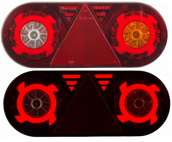 Svítilna zadní 6-dílná P STELLA 12V/24V LED s trojúhelníkem, kabel 2m