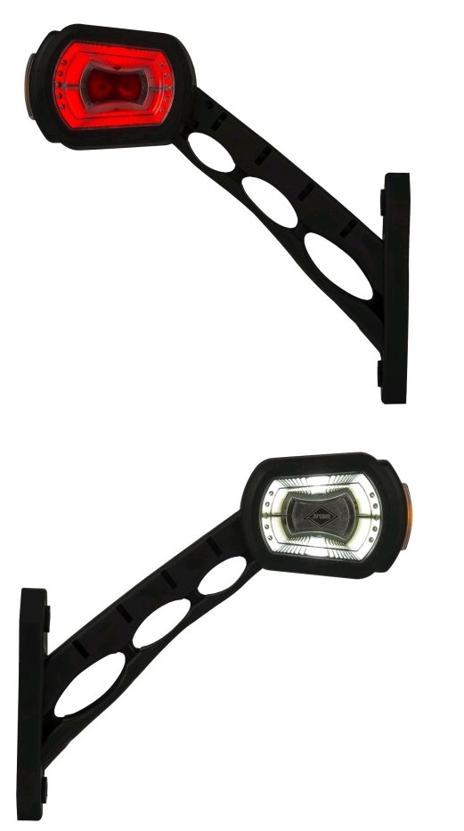 Svítilna poziční - tykadlo L 12V/24V LED č/b/o dlouhá, bez snímače couvání, kabel 0,5m