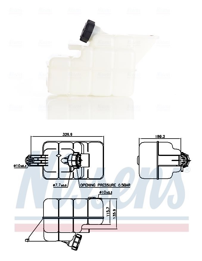 Nádrž expanzní 5,5 l IVECO E.Tech MT, E.Star, E.Trakker, E.Tech MP, E.Tech MH