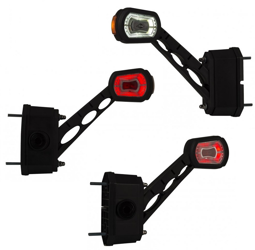 Svítilna poziční - tykadlo P 12V/24V LED č/b/o, dlouhá, se snímačem couvání, kabel 1,5m