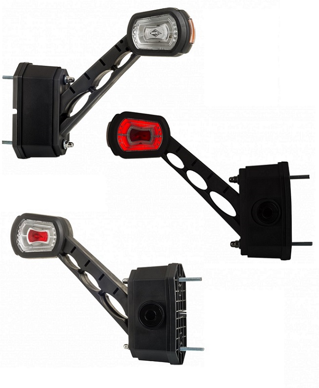 Svítilna poziční - tykadlo L 12V/24V LED č/b/o, se snímačem couvání, kabel 1,5m