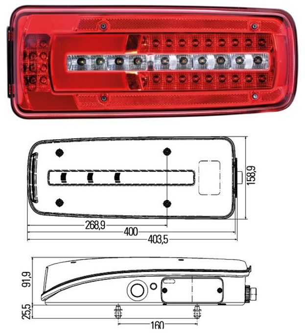 Svítilna zadní 24V FULL LED P DAF CF, LF, XF106 Euro 6 od 10.2012
