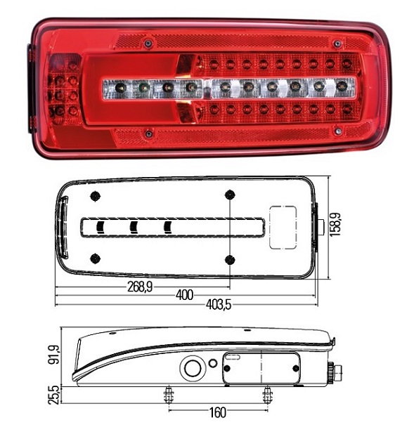 Svítilna zadní 24V FULL L LED DAF CF, LF Euro 6 od 10.2012, TATRA Phoenix