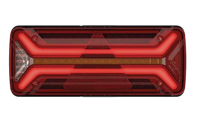 Svítilna zadní P ECOLED II 10V/30V s trojúhelníkem /směr,mlha,zpátečka,brzda/konektor 7pin