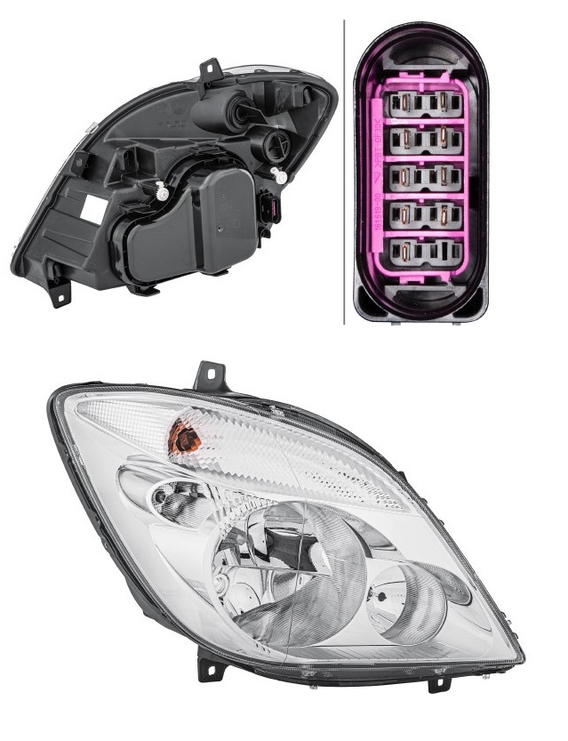 Světlomet hlavní /H7,W5W,PY21W/ P MERCEDES Sprinter Van/ Valník/ Bus od 06.2006
