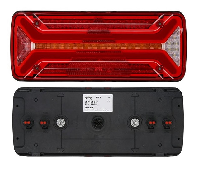 Svítilna zadní L ECOLED II 10V/30V s trojúhelníkem/pozička, brzda,směr,zpátečka/ 7-pin