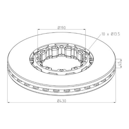 Kotouč brzdový 430x45 L/P SAF SKRB 9022KI Integral 22,5"