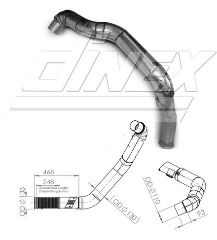 Trubka výfuku přední s tepelným krytem IVECO Stralis, Trakker Euro 6