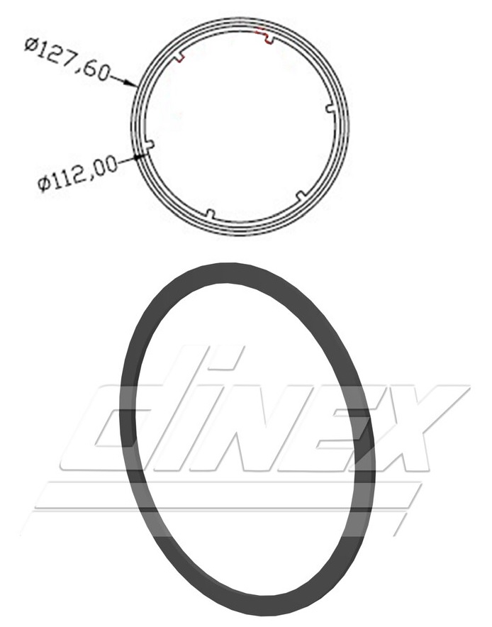 Těsnění trubky výfuku 112x127,6 MAN TGX, TGS Euro 6