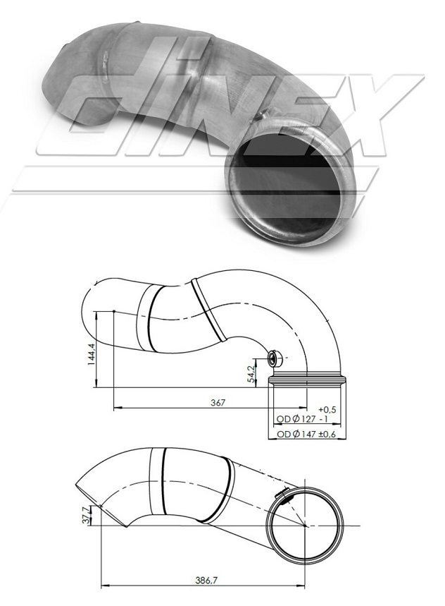 Trubka výfuku koncová RVI Gama T Euro 6, VOLVO FH4, FM4 Euro 6