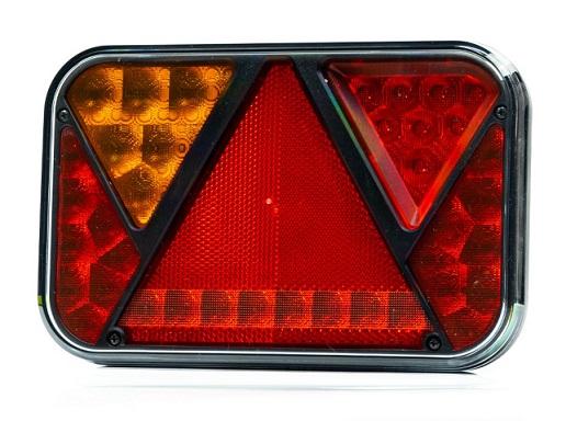 Svítilna zadní 5-dílná L 12V LED s trojúhelníkem a osvětlením SPZ