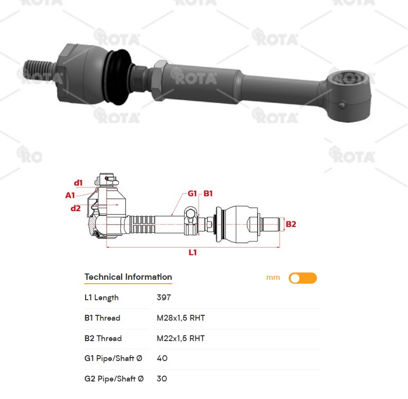 Táhlo řízení PN L/P JCB 504 506-23 509-23 520-55 526-55/56 527-55/58 528-70 528 530-70 531