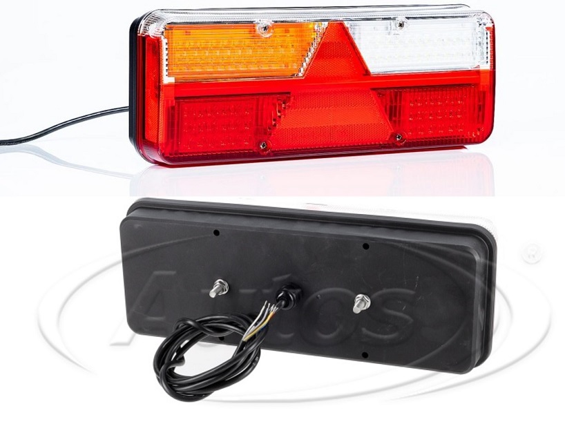 Svítilna zadní 6-ti dílná 12V/36V L KINGPOINT LED, bez osvětlení SPZ, kabel 2m