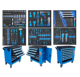 Vozík na nářadí 7 zásuvek + 279 ks dílů NORTEC