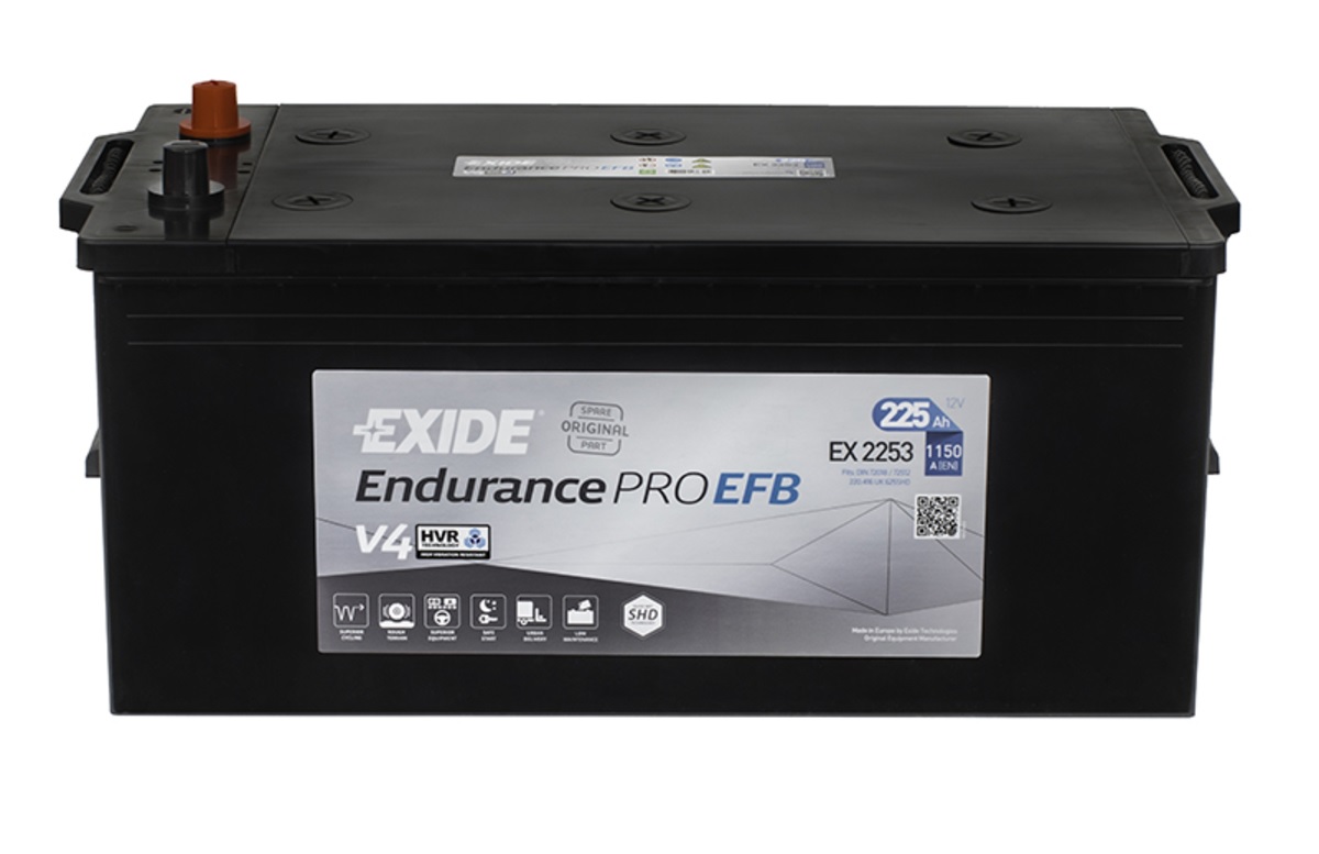 Autobaterie EXIDE 225Ah/1150A "Endurance PRO EFB HVR" /518x279x240/