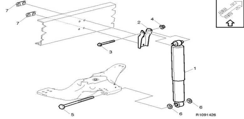 Tlumič pérování O/O ZN VOLVO FHX13 6x2 