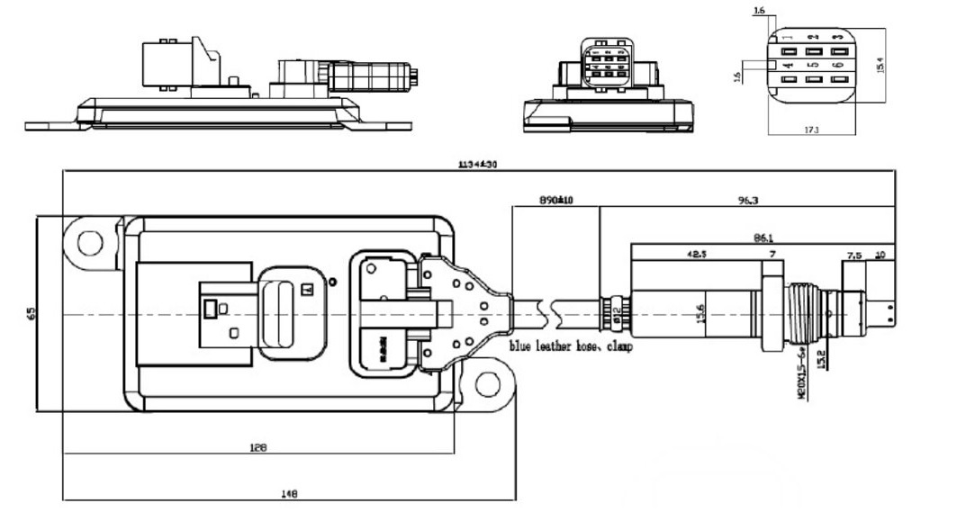 Snímač výfukových plynů NOx 900mm za katalyzátor MAN TGL,TGX, TGS, TGA Euro 6