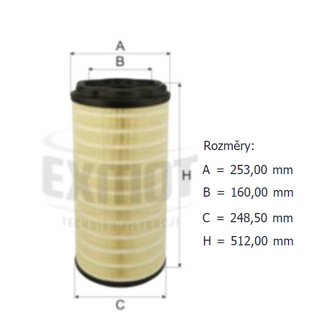 Filtr vzduchu SCANIA L,P,G,R,S Euro 6 od 2016
