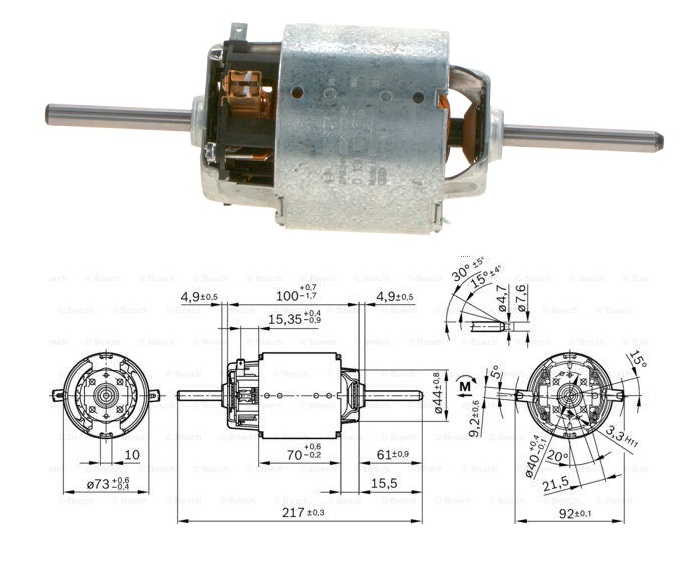 Motorek topení 24V/180W 4300 ot/min. MERCEDES Actros MP1/MP2/MP3 od od 10.2002