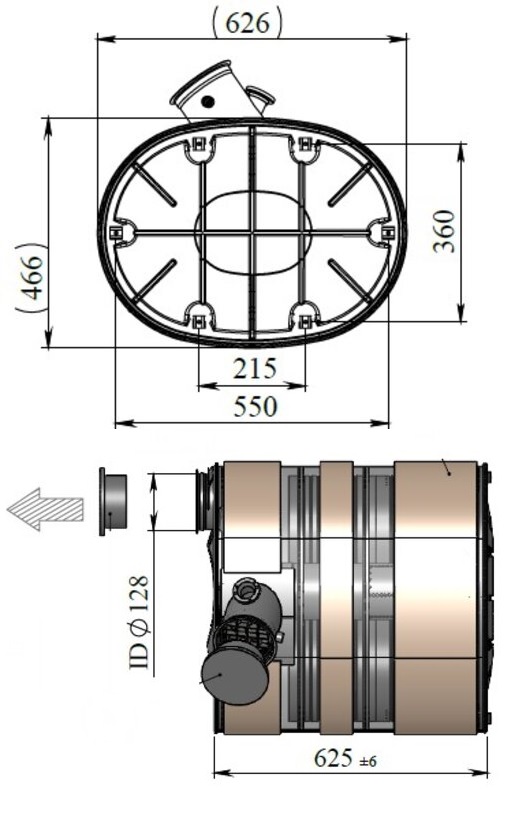 Tlumič výfuku s katalyzátorem (E-LINE) RVI Premium II TR/PR, Kerax DXi11, C/K/T Euro 5