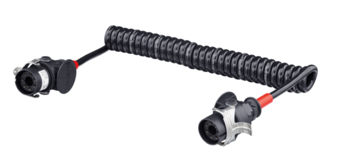 Kabel propojovací 7pin 24V ABS/EBS/ADR spirálový 4,0m s koncovkami