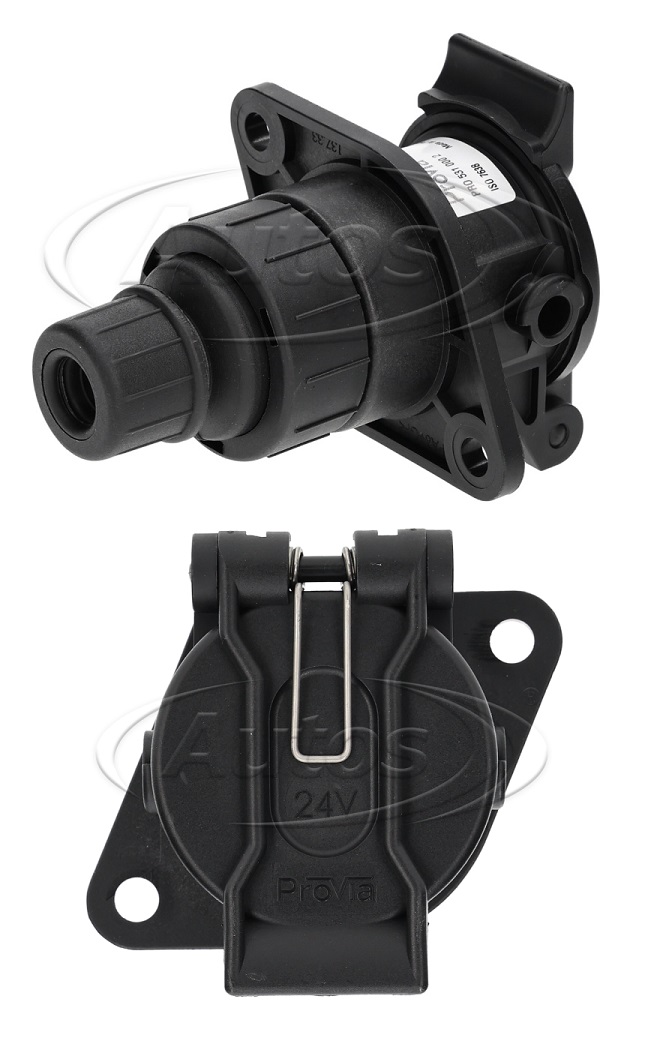 Zásuvka elektrická 24V/7pin ABS/EBS/ADR plastová, šroubovací kontakty