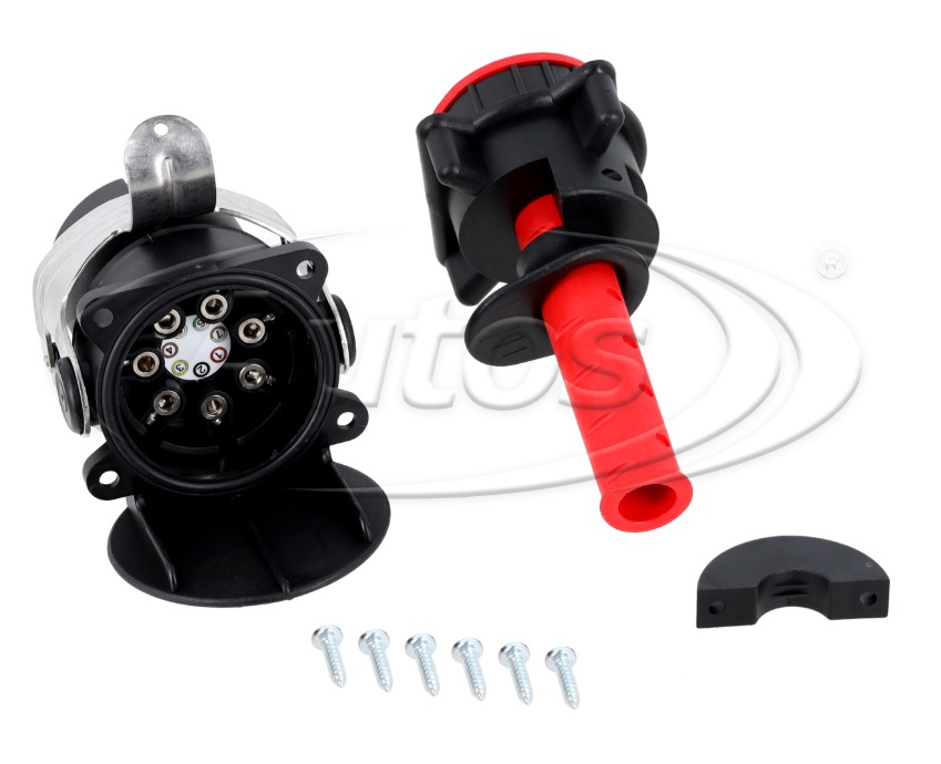 Zástrčka elektrická 24V/7pin ABS/EBS/ADR plastová, šroubovací kontakty